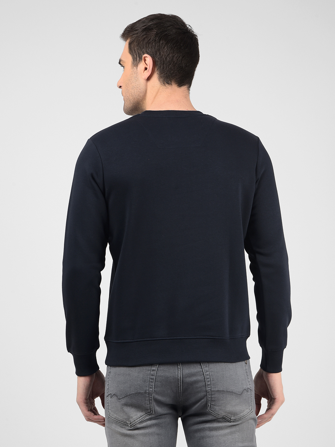 Numero Uno Men Solid Navy Sweat Shirt
